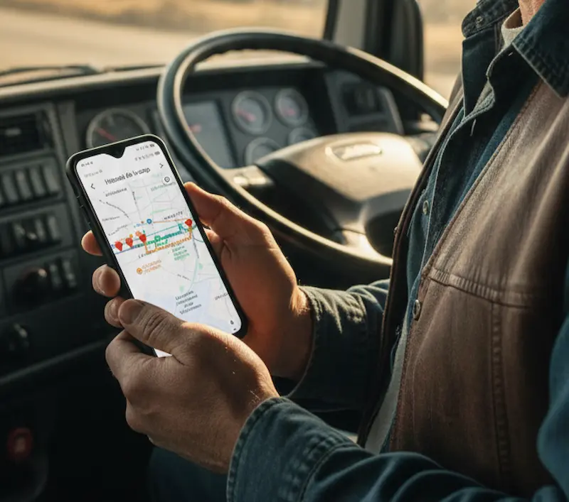 Aplicación móvil de Transber para transportistas